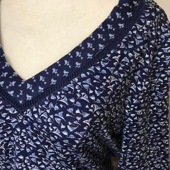 NWT Daniel Rainn Women's V Neck Blue Floral Shift Dress Long Sleeve Medium - Picture 8 of 8